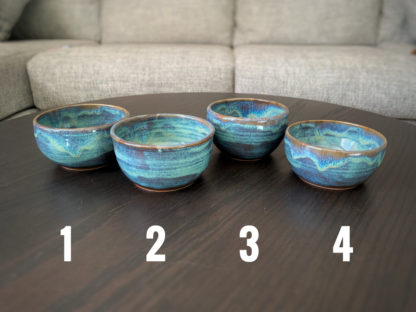 Turquoise Blue Dessert Bowls